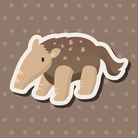 Animal Pangolin flat icon elements, のイラスト素材