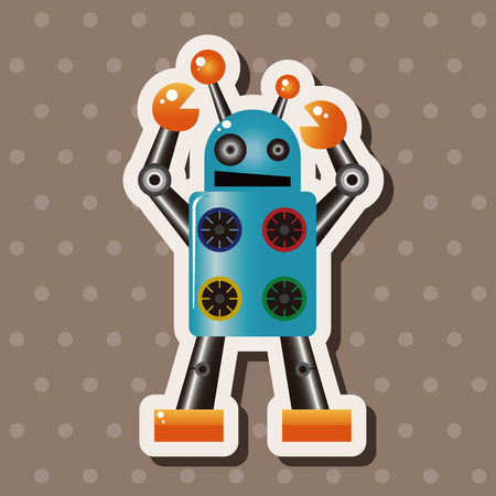 robot cartoon theme elements vector,epsのイラスト素材