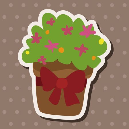 gift plant theme flat icon elements background,のイラスト素材