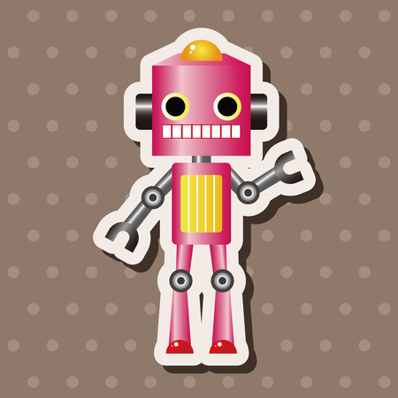 robot cartoon theme elements vector,epsのイラスト素材