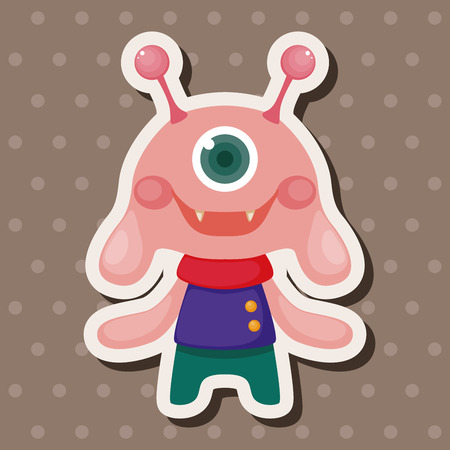 monster cartoon theme elements vector,epsのイラスト素材