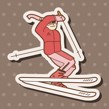ski theme elementsのイラスト素材
