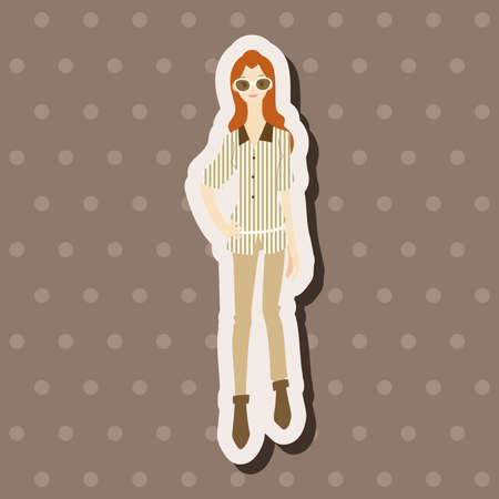 lady girl cartoon theme elements vector,epsのイラスト素材