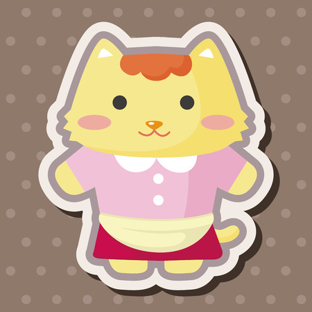 cat cartoon theme elementsのイラスト素材