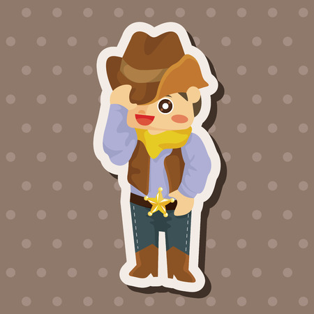 cowboy theme elementsのイラスト素材