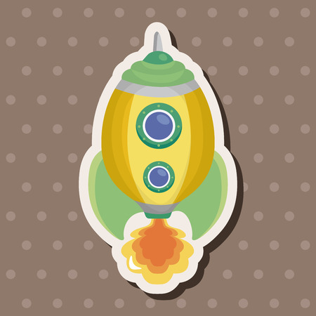 spaceship theme elementsのイラスト素材