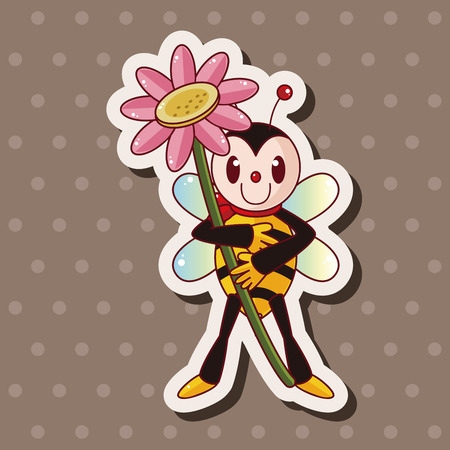 bee cartoon theme elementsのイラスト素材