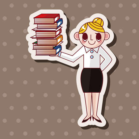 Office worker theme elementsのイラスト素材