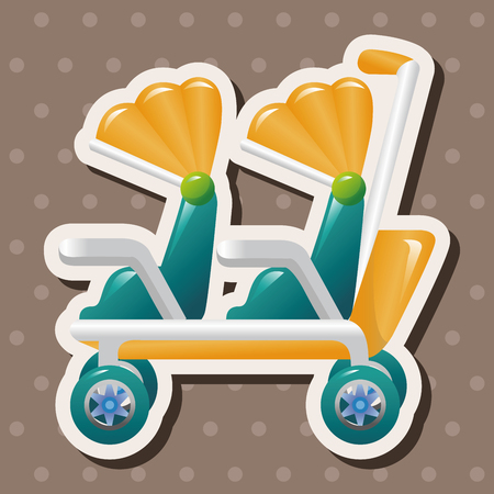 Baby carriages theme elementsのイラスト素材