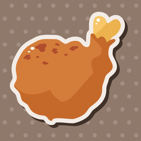 Fried foods theme chicken elementsのイラスト素材