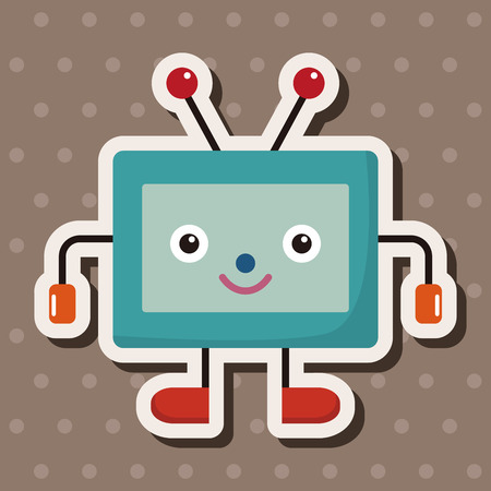 Home appliances theme tv elementsのイラスト素材