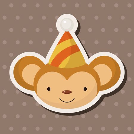 animal monkey cartoon theme elementsのイラスト素材