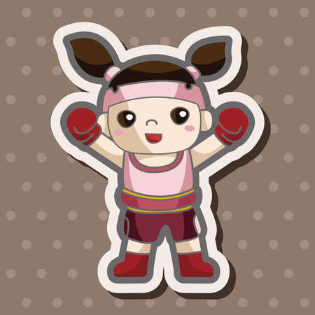 boxer theme elementsのイラスト素材