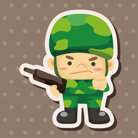 people theme soldier elementsのイラスト素材