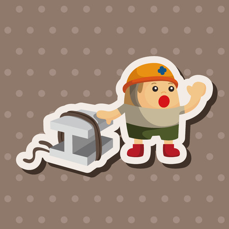 worker theme elementsのイラスト素材