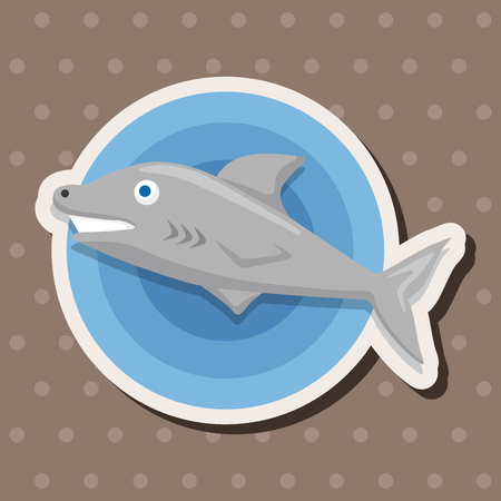 sea animal shark cartoon theme elementsのイラスト素材