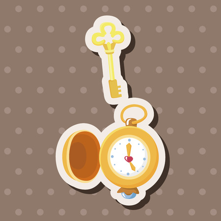 alice in wonderland theme elementsのイラスト素材