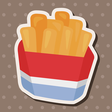 Fried foods theme french fries elementsのイラスト素材