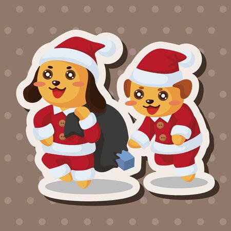 santa claus theme elementsのイラスト素材