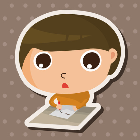 student cartoon theme elementsのイラスト素材