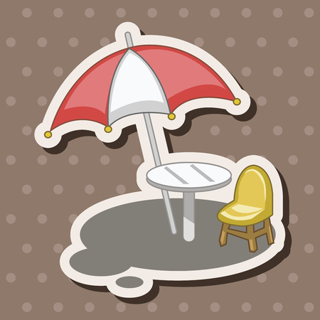 Parasol lounge theme elementsのイラスト素材