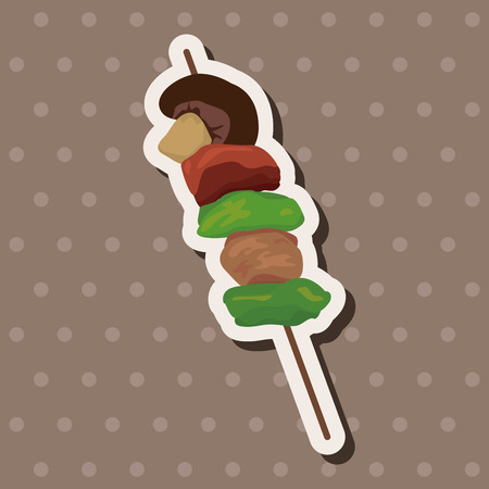 barbecue meat theme elementsのイラスト素材
