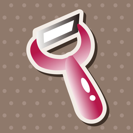 kitchenware peeler theme elementsのイラスト素材