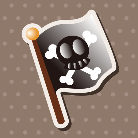 Pirate flags theme elementsのイラスト素材