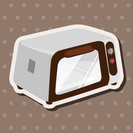 Home appliances theme microwave elementsのイラスト素材