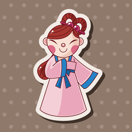 Chinese people theme elementsのイラスト素材