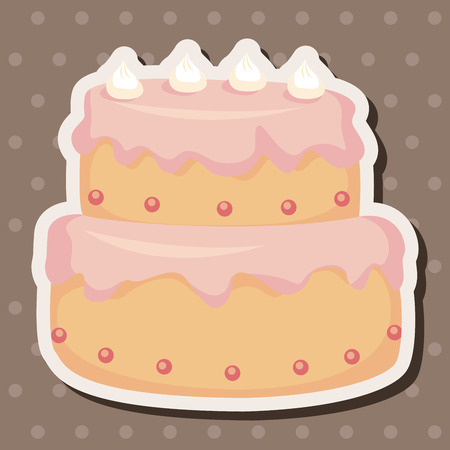 birthday decorating cake theme elementsのイラスト素材