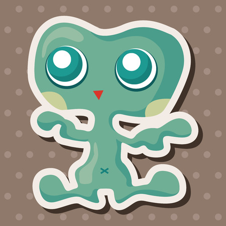 Space alien theme elementsのイラスト素材