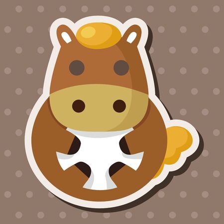 animal horse cartoon theme elementsのイラスト素材