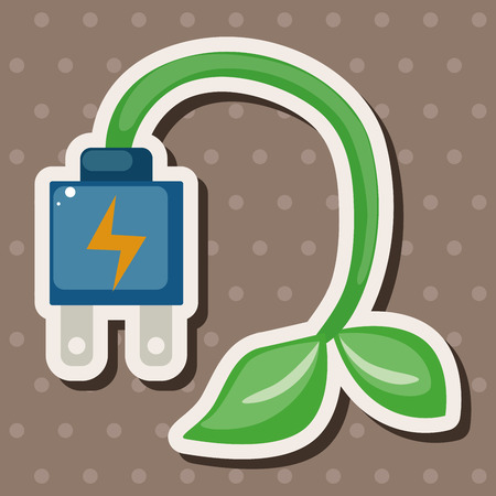 Environmental protection concept theme elements; Saving energy to protect our environmentのイラスト素材