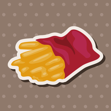 Fried foods theme french fries elementsのイラスト素材