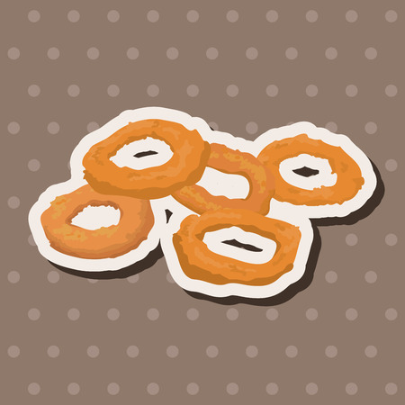 Fried foods theme elementsのイラスト素材