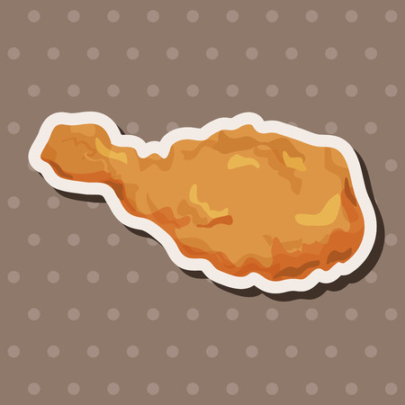 Fried foods theme chicken elementsのイラスト素材