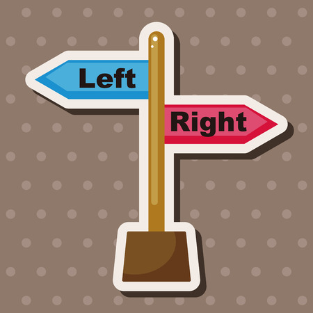 Travel equipment signpost theme elementsのイラスト素材