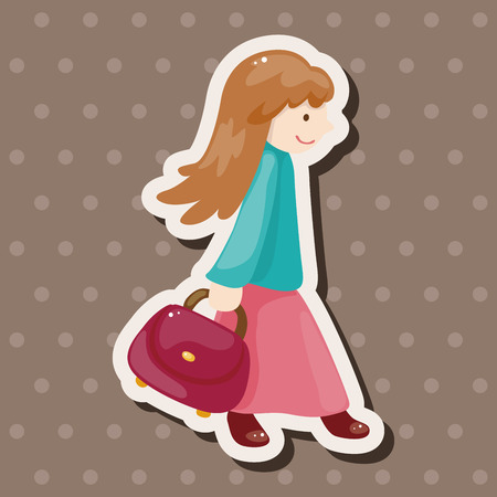 travelling person theme elementsのイラスト素材