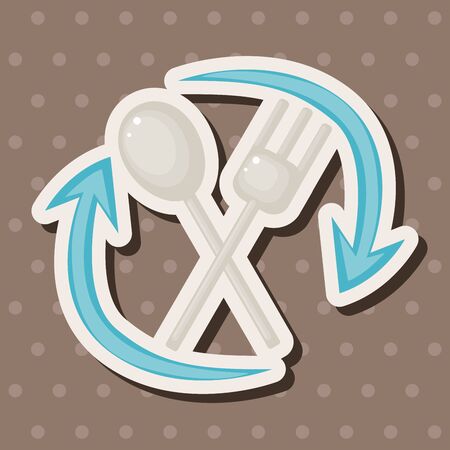 Environmental protection concept theme elements; Using environmentally friendly tablewareのイラスト素材