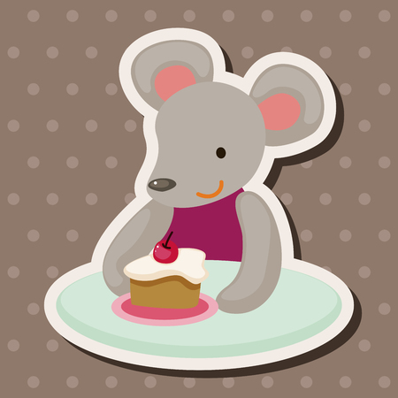 animal having afternoon tea theme elementsのイラスト素材