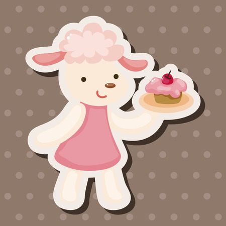 animal having afternoon tea theme elementsのイラスト素材