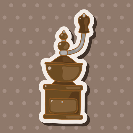 grinding coffee machine theme elementsのイラスト素材