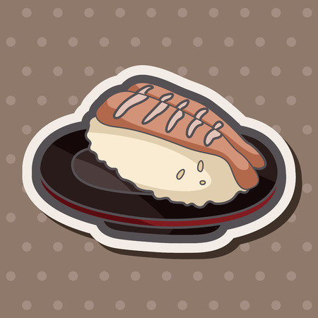 Japanese food sushi theme elementsのイラスト素材