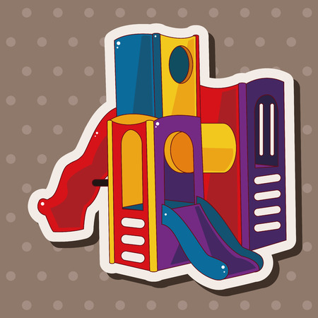 Amusement park facilities theme elementsのイラスト素材