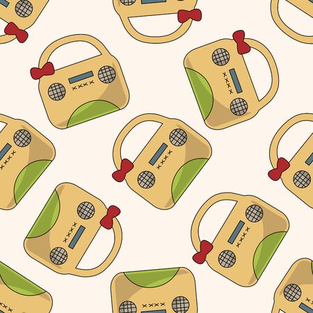 radio , cartoon seamless pattern backgroundのイラスト素材