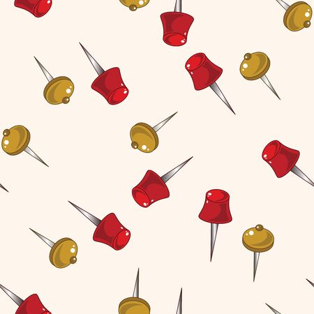 stationary pushpin , cartoon seamless pattern backgroundのイラスト素材