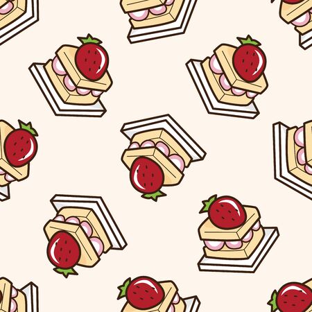 cake , cartoon seamless pattern backgroundのイラスト素材