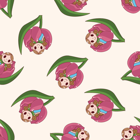 fairytale princess , cartoon seamless pattern backgroundのイラスト素材