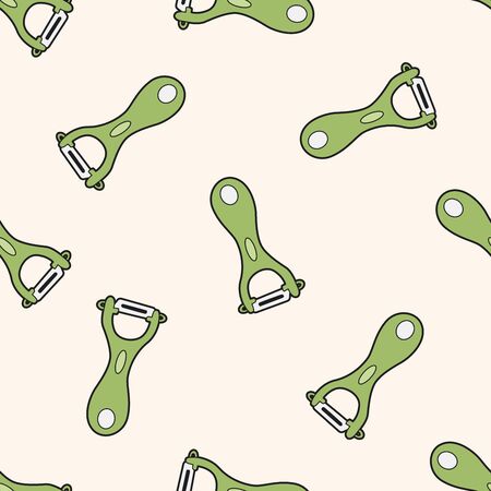 kitchenware peeler , cartoon seamless pattern backgroundのイラスト素材